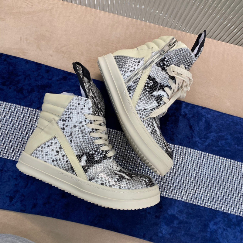 Rick Owens Geobasket Sneakers - Snakeskin Print