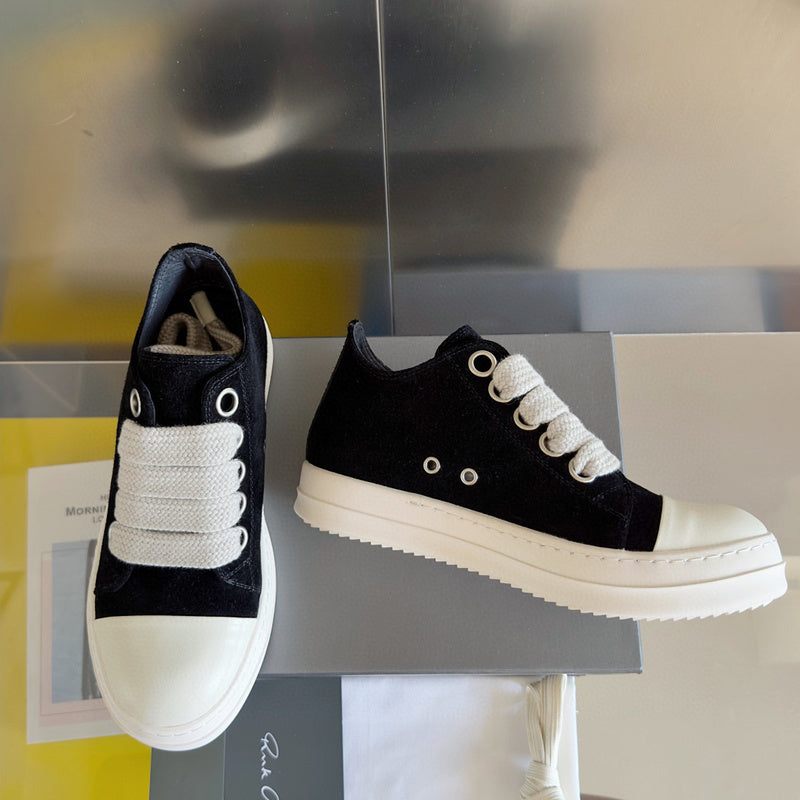 Rick Owens Black Low-Top Sneakers