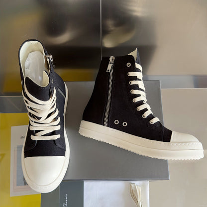 Rick Owens Black High-Top Sneakers