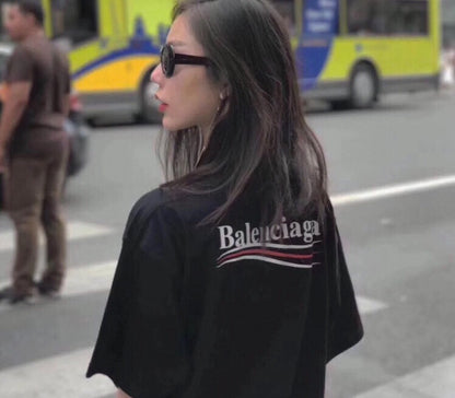 Balenciaga Wave Logo T-Shirt (Black)