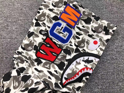 BAPE ABC CAMO SHARK FULL ZIP HOODIE GREY