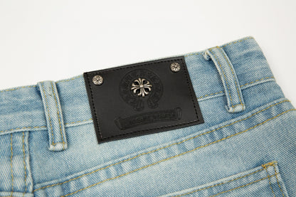 CHROME HEARTS SEX EMBROIDERED JEANS BLUE