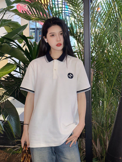 Prada Logo Patch Polo Shirt