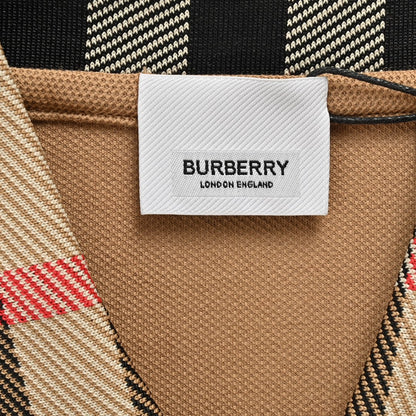 Burberry Polo Shirt with Check Collar (Tan)