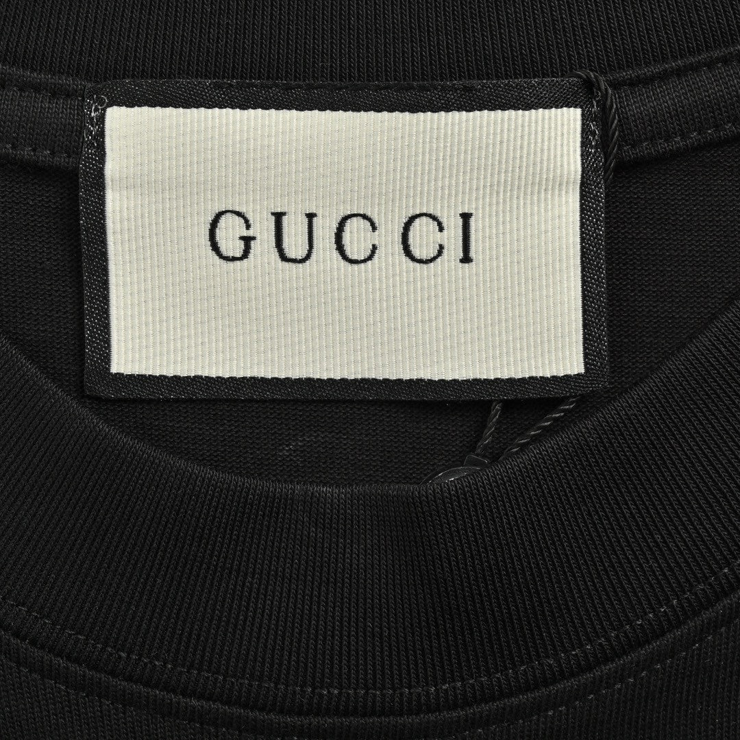 Gucci Multicolor Interlocking G Logo Black T-Shirt  primereps