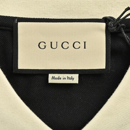 GUCCI GG PATTERN POLO SHIRT BLACK