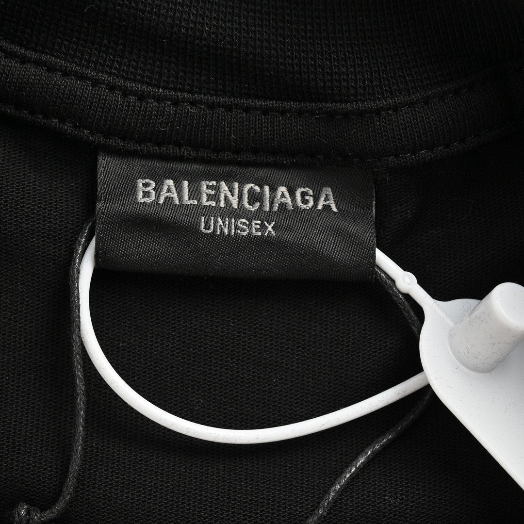 Balenciaga Smoke Print Logo T-Shirt (Black)