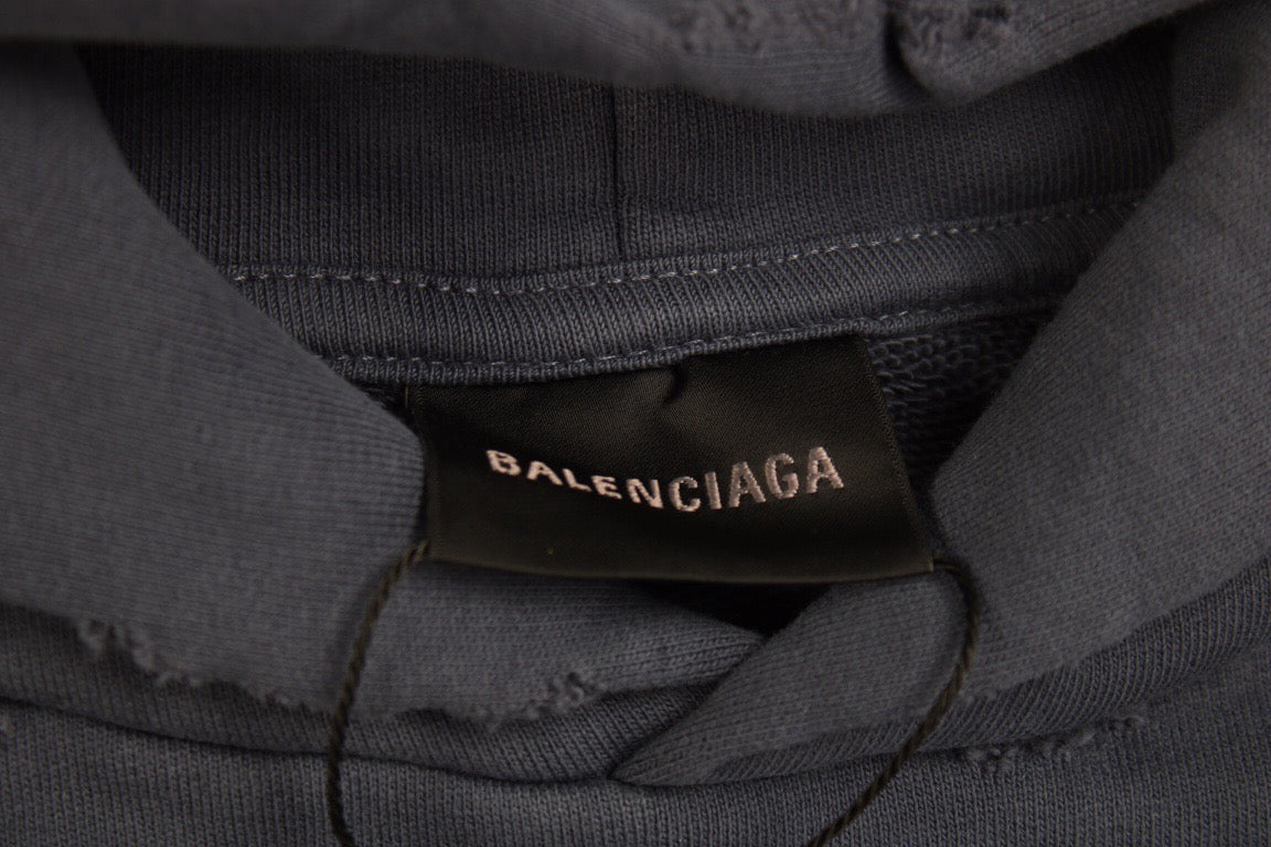 Balenciaga Paris Graffiti Hoodie - Blue