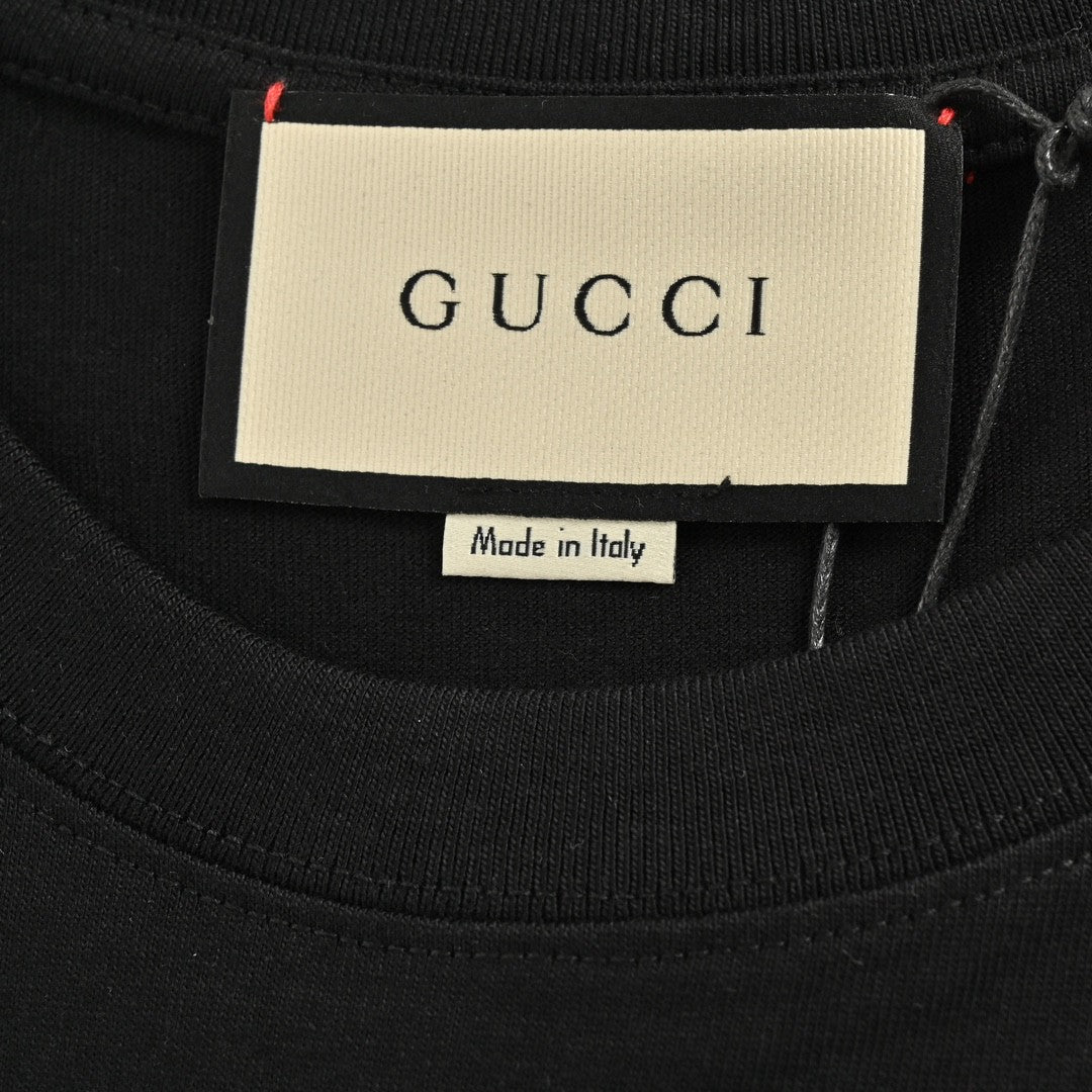 Gucci Black T-Shirt with Dinosaur Graphic