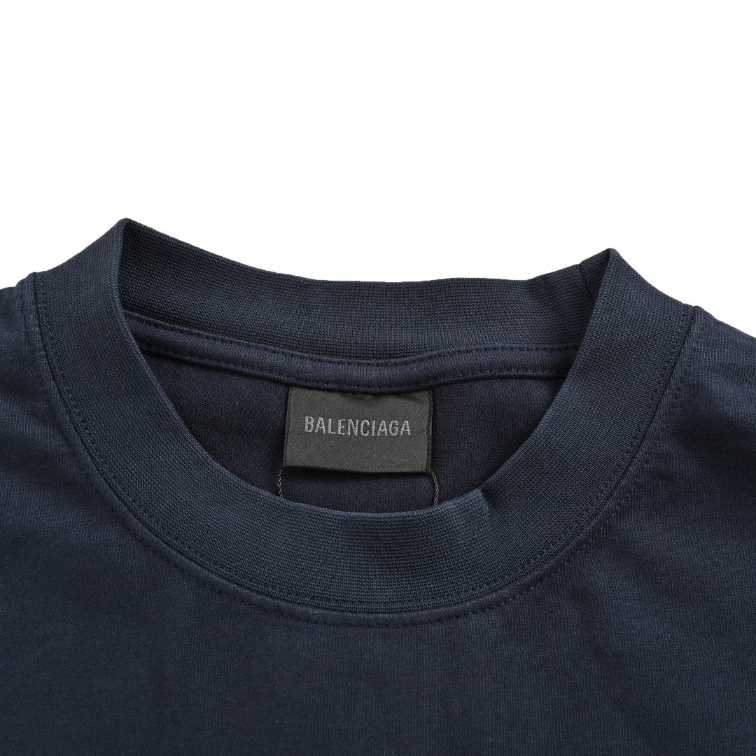 Balenciaga T-Shirt - Navy Back Logo