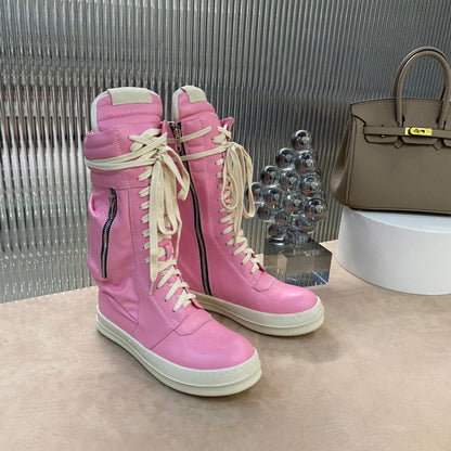 Rick Owens High-Top Sneakers - Pink and Cream