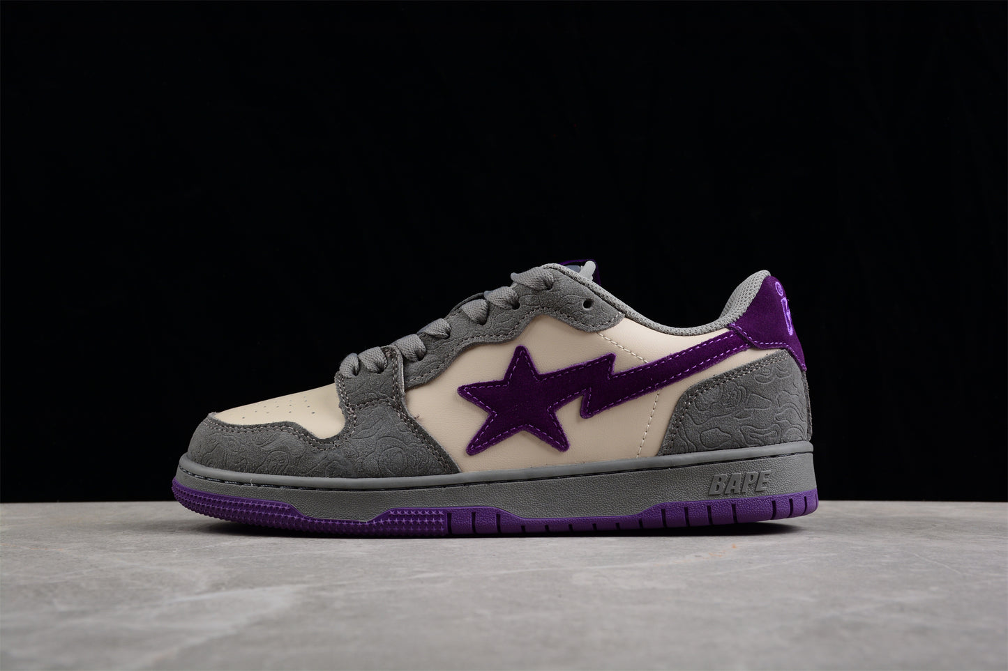 BAPE STA Low-Top Sneakers in Grey and Purple