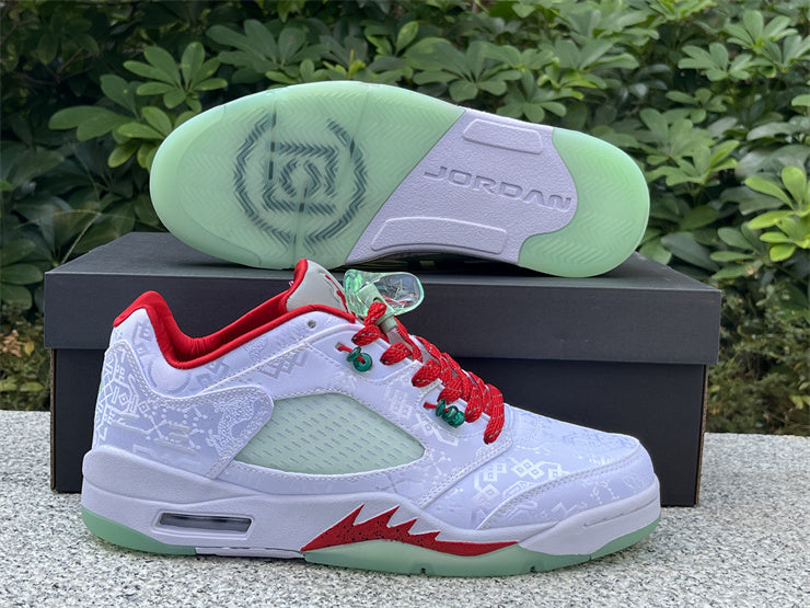 JORDAN 5 White/Red/Green