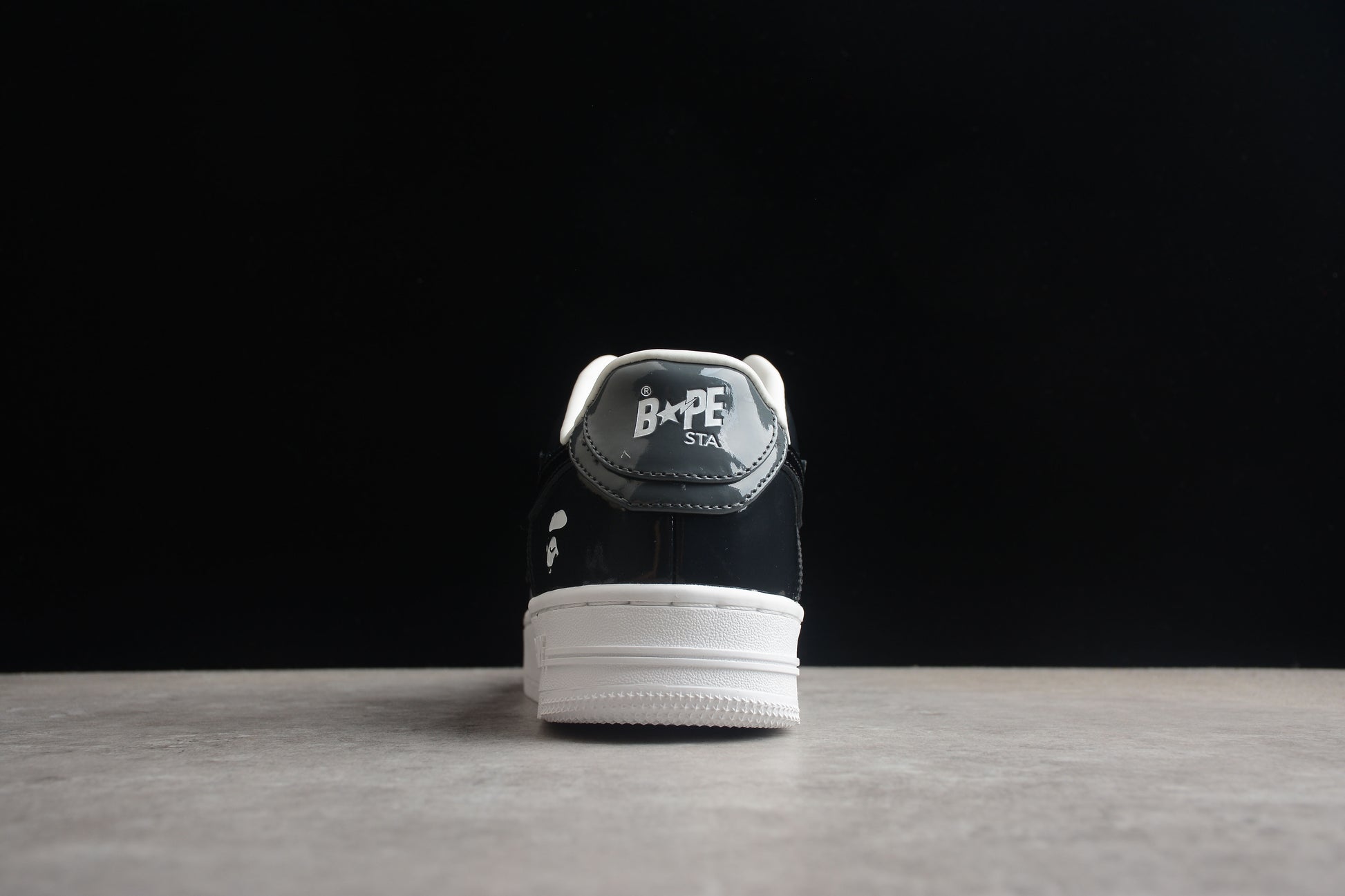 BAPE STA Black Patent Leather Low-Top Sneakers