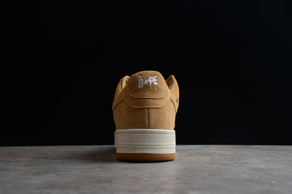 BAPE STA Low-Top Tan Suede Sneakers