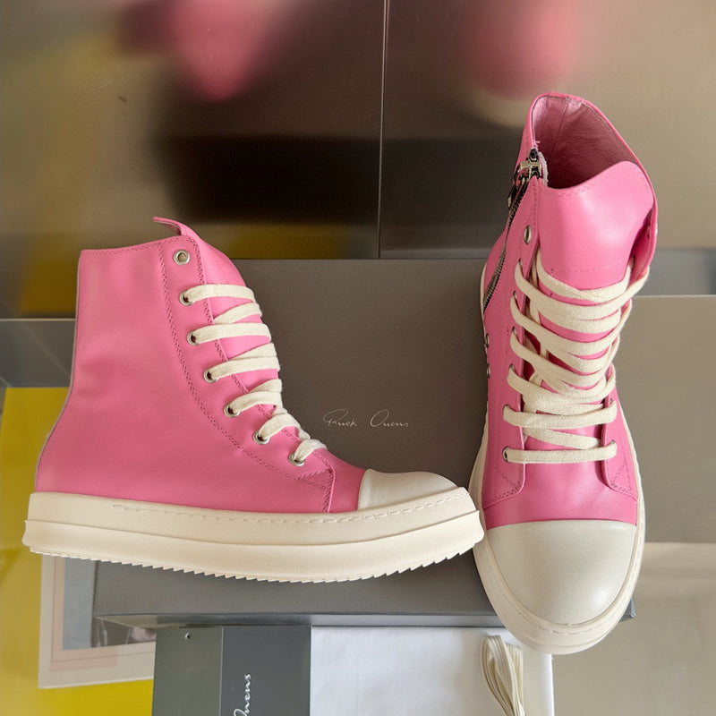 Rick Owens Hot Pink High-Top Sneakers