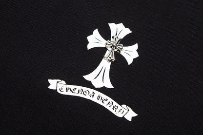 CHROME HEARTS WHITE CROSS SWEATSHIRT BLACK