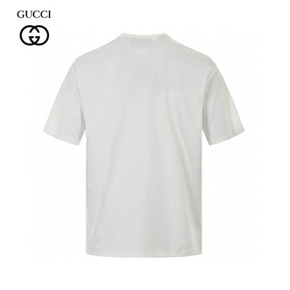 Gucci White T-Shirt with Overlapping Logo