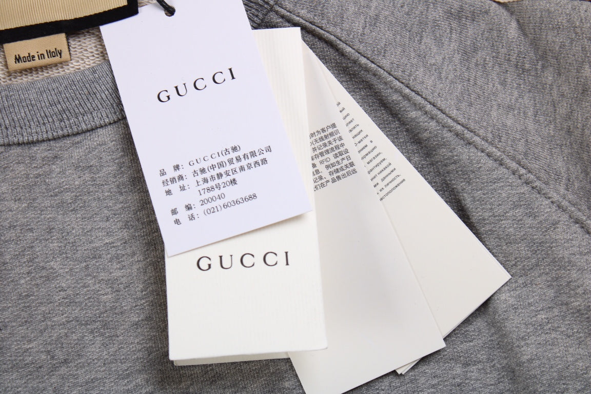 Gucci Grey Sweatshirt with Stripe Detail