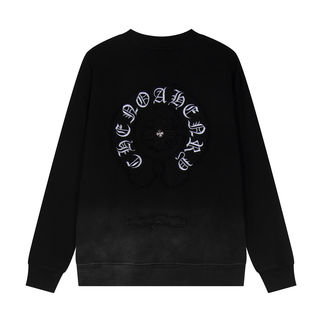 CHROME HEARTS HORSE SHOE LOGO SWEATSHIRT GRADIENT BLACK