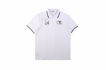 Dior Polo Shirt with Floral Logo Design