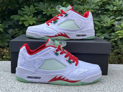 JORDAN 5 White/Red/Green