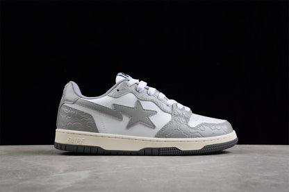 BAPE STA Low-Top Sneakers in White and Gray