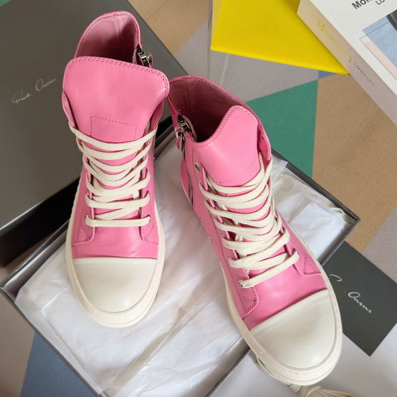 Rick Owens Hot Pink High-Top Sneakers