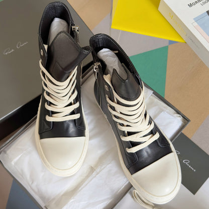 Rick Owens Black High-Top Sneakers