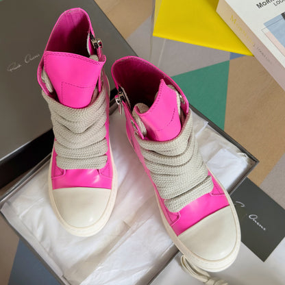 Rick Owens Pink High-Top Sneakers