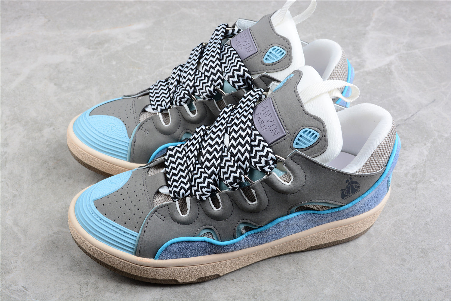 Lanvin Grey and Blue Sneakers