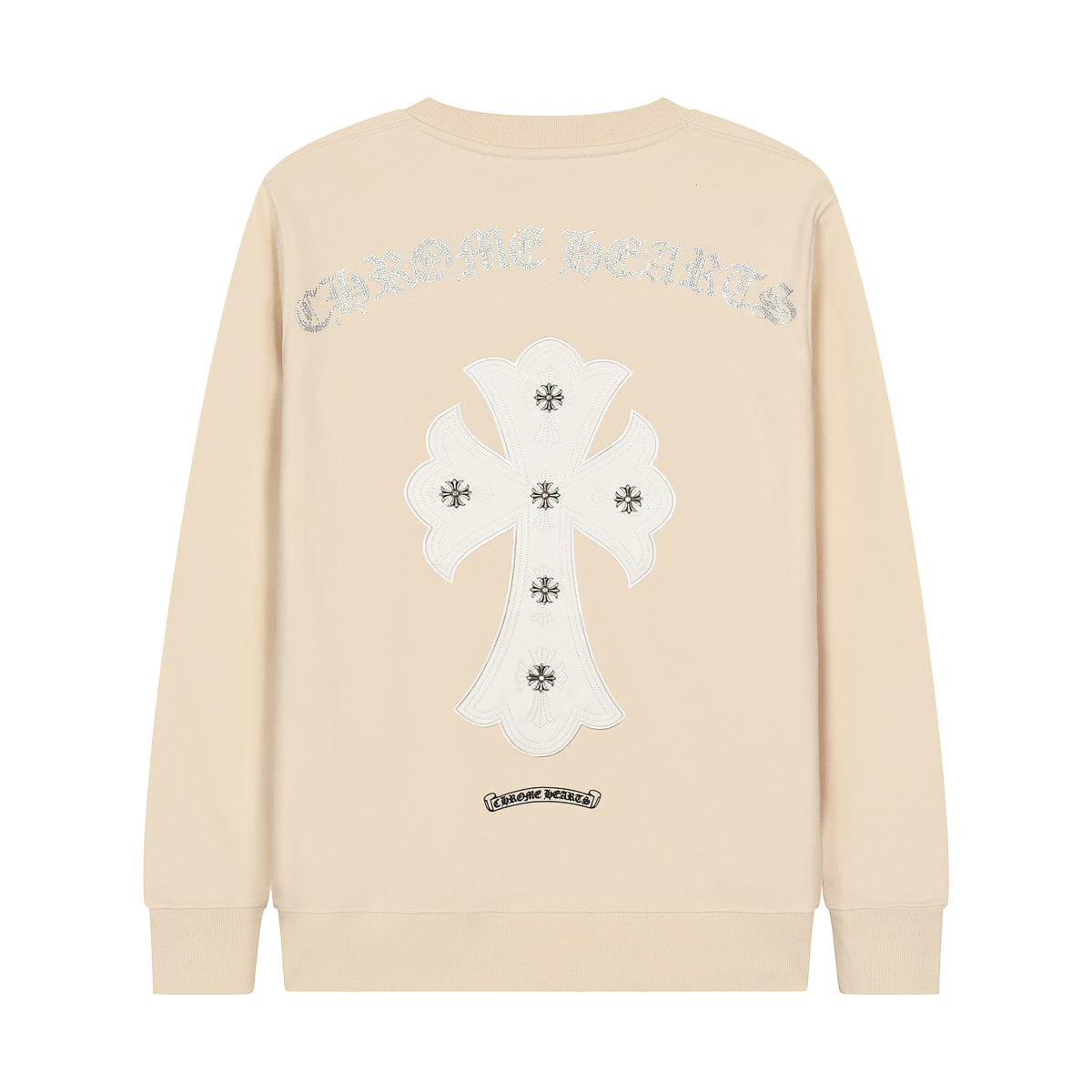 CHROME HEARTS WHITE CROSS PATCH SWEATSHIRT BEIGE