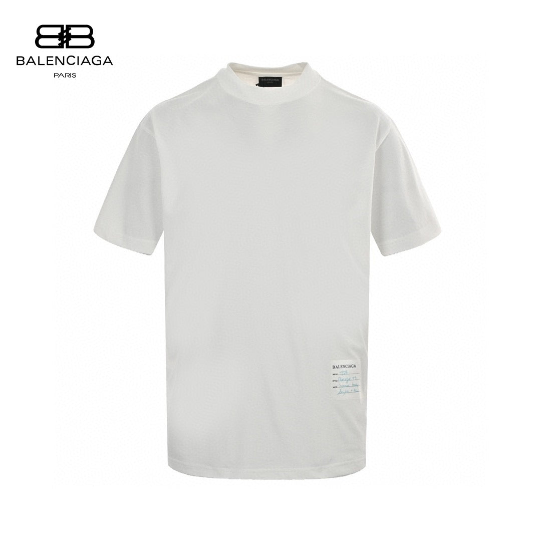 Balenciaga White T-Shirt with Label Detail