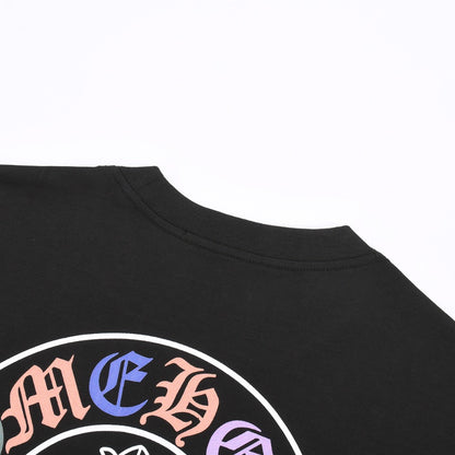 CHROME HEARTS MULTICOLOR HORSE SHOE LOGO T-SHIRT BLACK