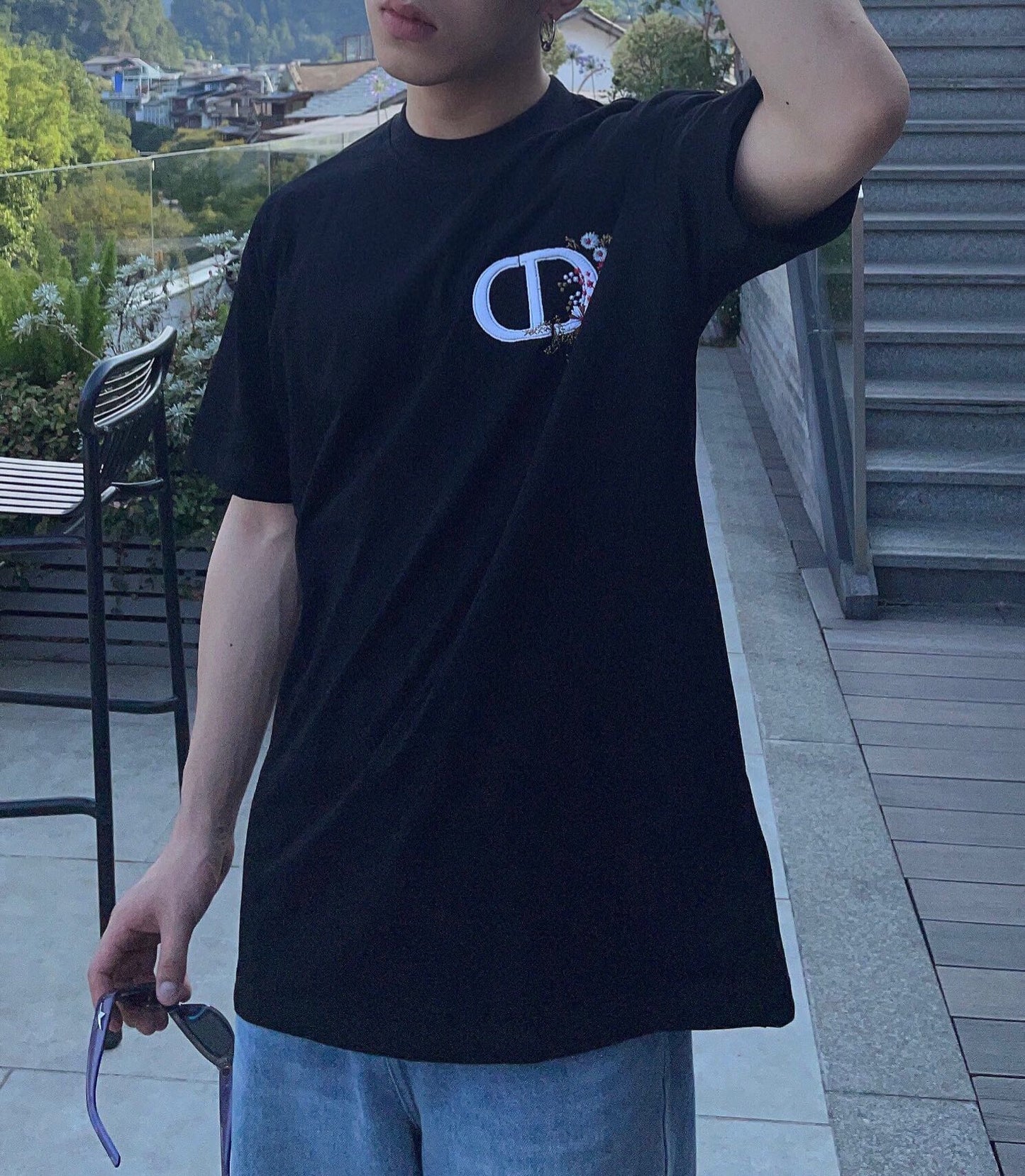 Dior T-Shirt with Floral CD Logo