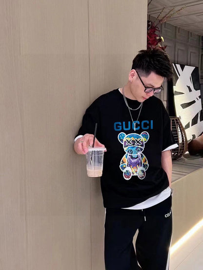 Gucci Black T-Shirt with Bear Graphic