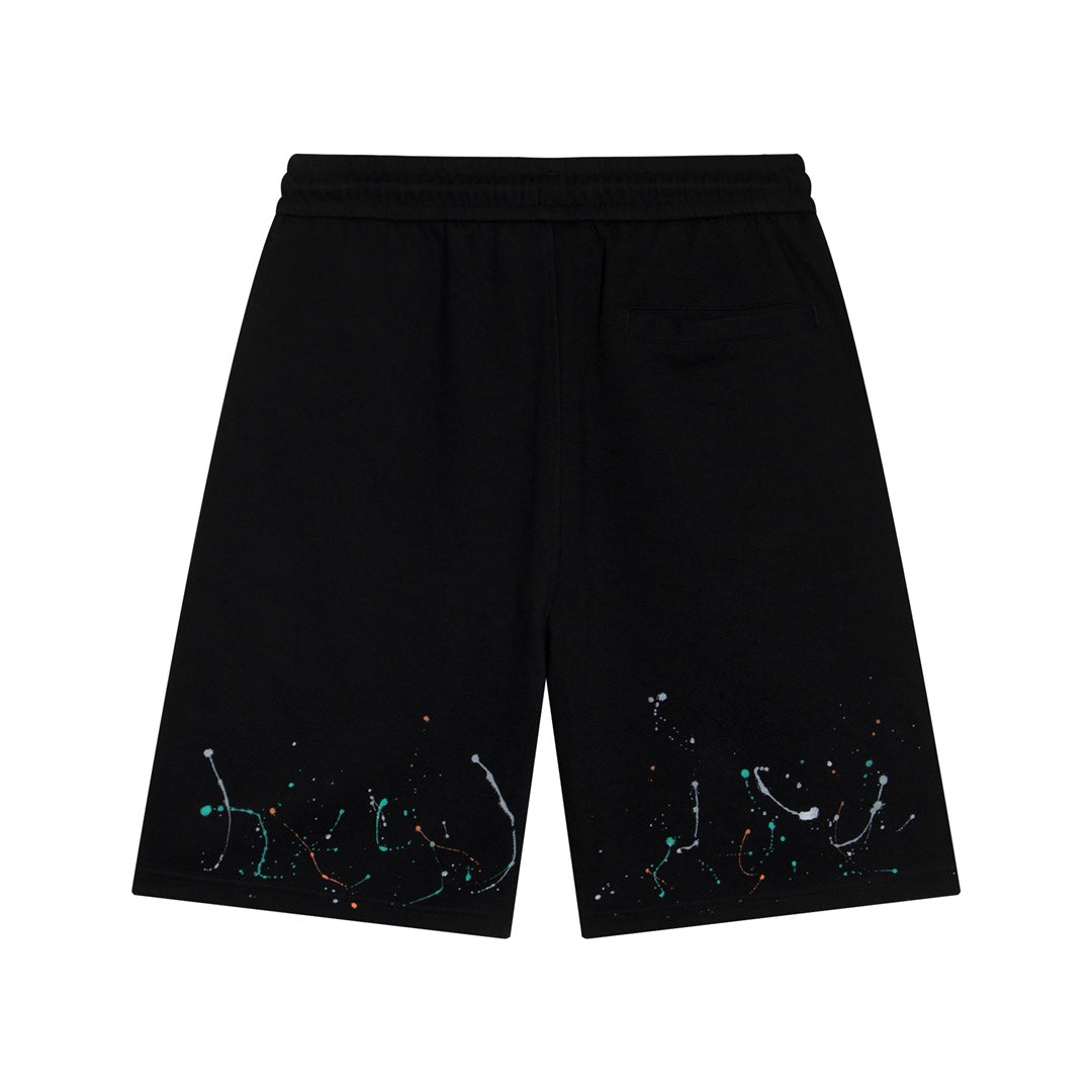 CHROME HEARTS PAINT DRIP SHORTS BLACK