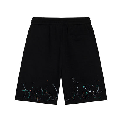 CHROME HEARTS PAINT DRIP SHORTS BLACK