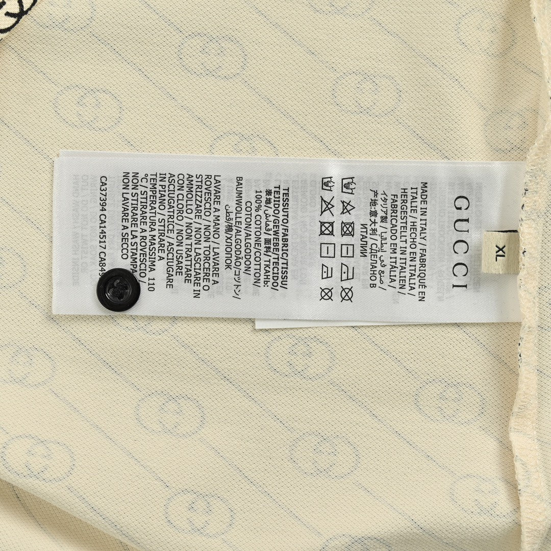 Gucci Beige GG Pattern Polo Shirt