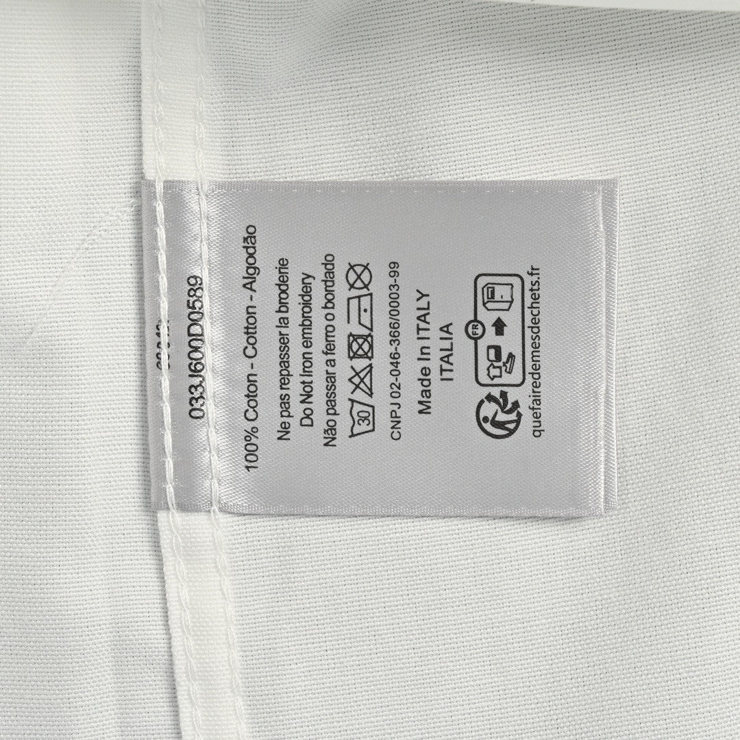 Dior Short Sleeve Button-Up Shirt (White)