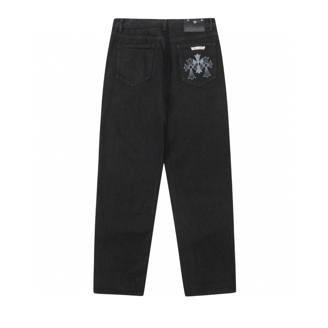 CHROME HEARTS DOUBLE CROSS JEANS BLACK