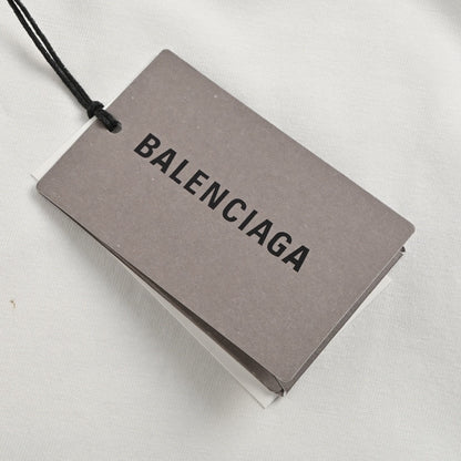 Balenciaga White T-Shirt with Label Detail