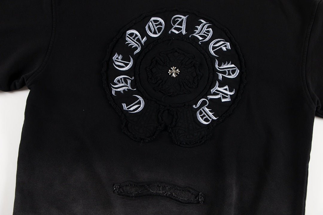 CHROME HEARTS HORSE SHOE LOGO SWEATSHIRT GRADIENT BLACK