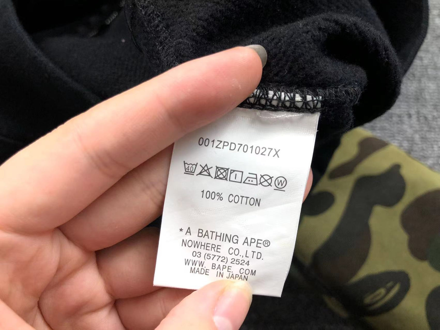 BAPE GREEN CAMO FULL ZIP HOODIE BLACK