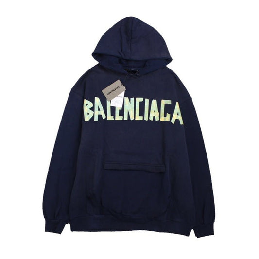 BALENCIAGA ALTERNATIVE LOGO HOODIE NAVY - Prime Reps