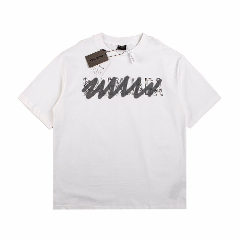 BALENCIAGA GRAFFITI LOGO T-SHIRT WHITE - Prime Reps