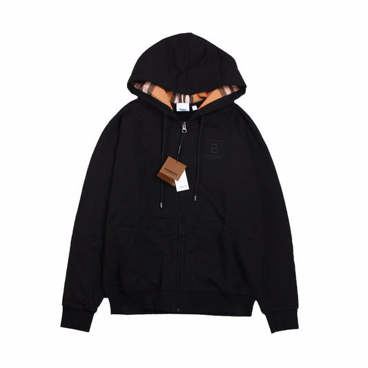 BURBERRY ZIP-UP HOODIE BLACK - Prime Reps