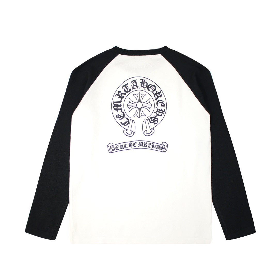 CHROME HEARTS HORSE SHOE LOGO LONGSLEEVE WHITE BLACK