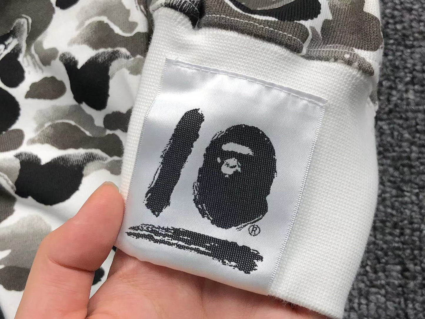 BAPE ABC CAMO SHARK FULL ZIP HOODIE GREY