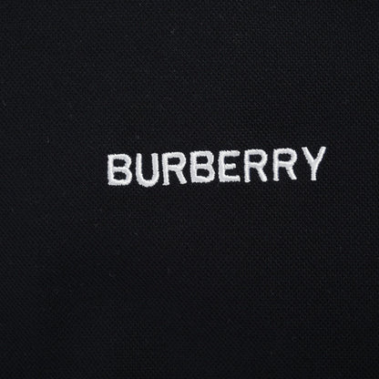 Burberry Striped Collar Black Polo Shirt